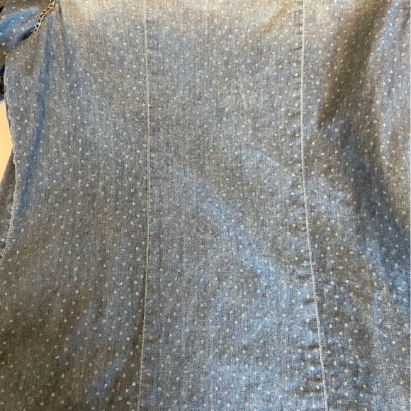 ABS Denim Collection Long Sleeve Star Print Button Down Denim Shirt- size Medium - Picture 6 of 11